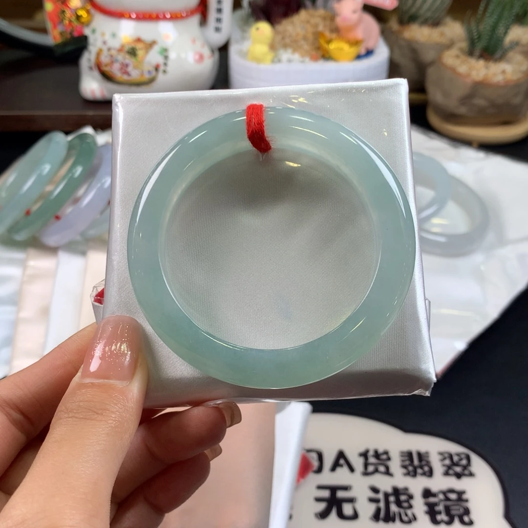 翡翠未镶嵌手镯53圈口