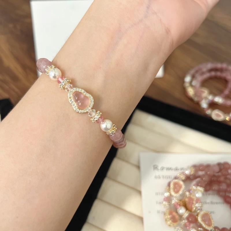 X731[梨花诗 ]紫马粉华子手链高端轻奢手串多样性发一