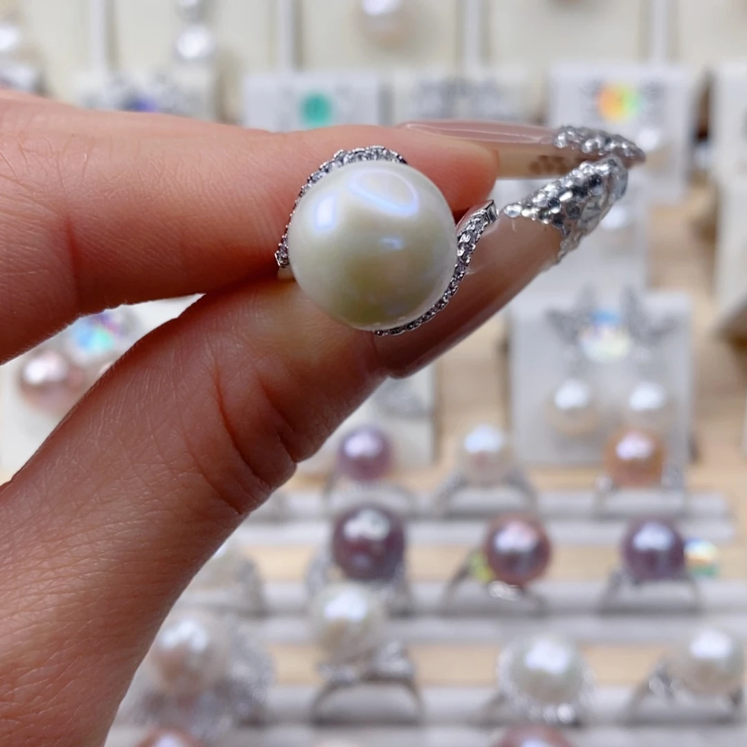 淡水珍珠戒指合金