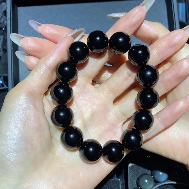 黑曜岩手链未镶嵌遵****司