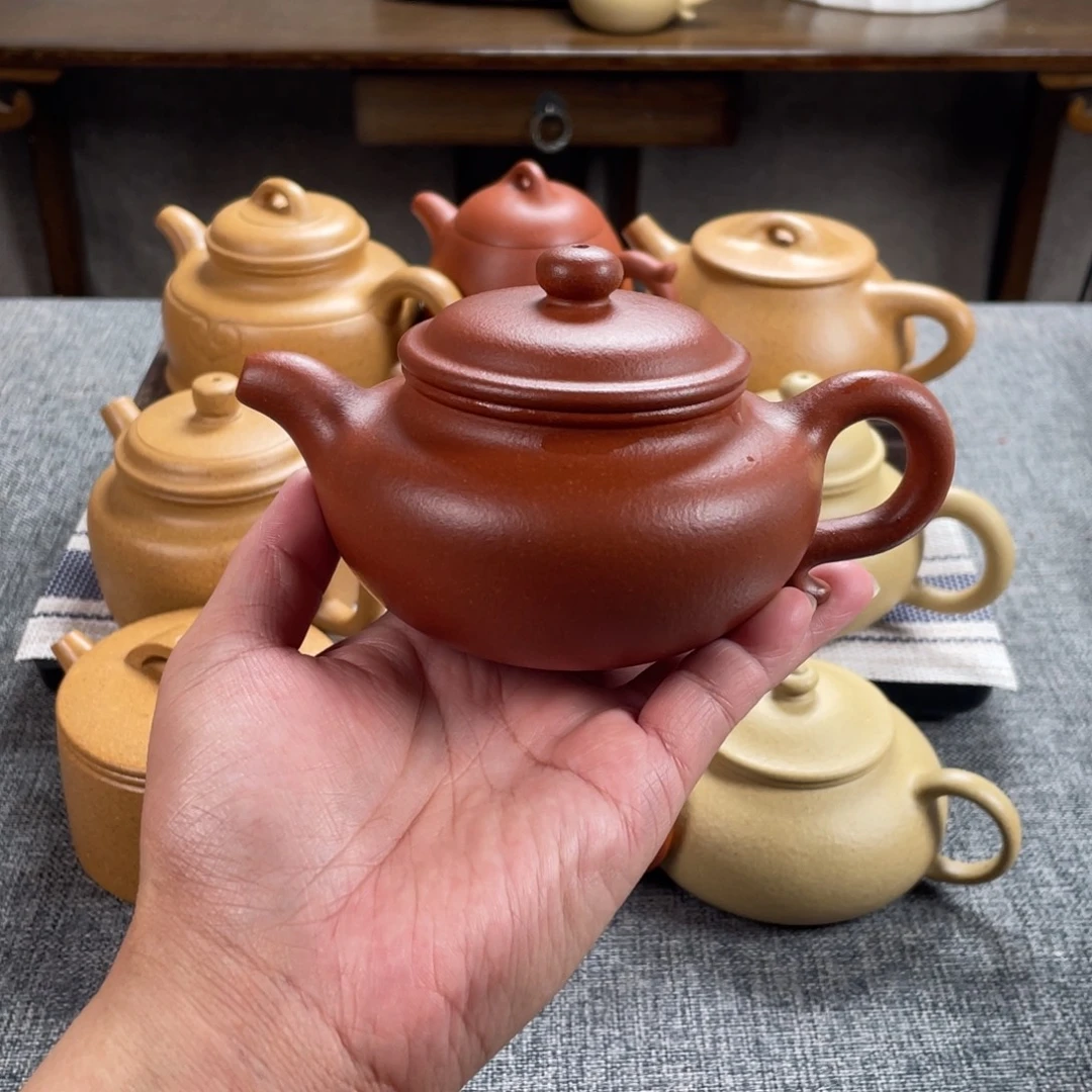 茶壶紫砂红降坡仿古全手40目200