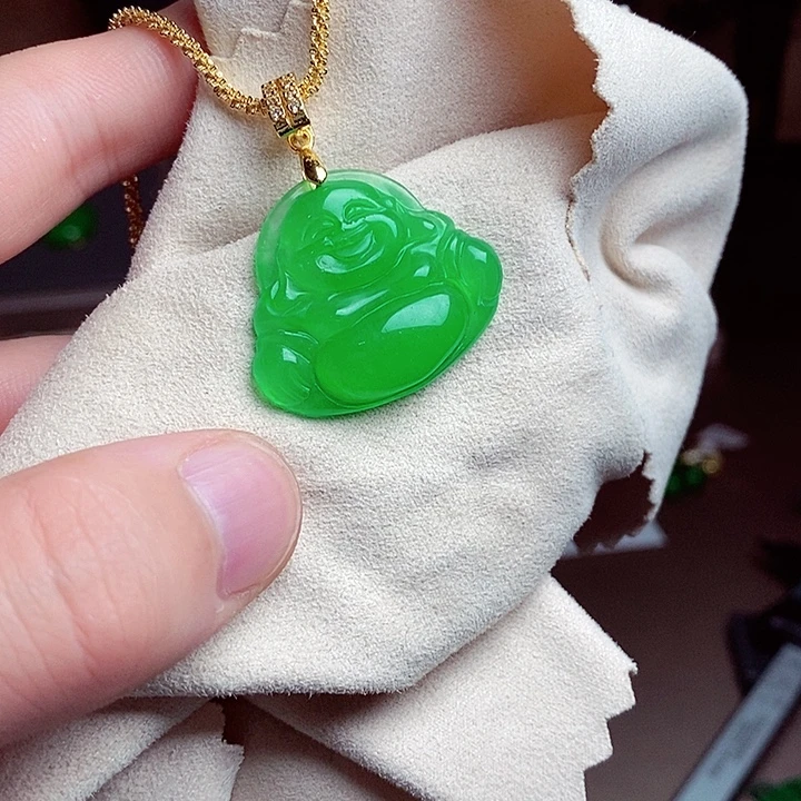 翡翠18K金镶嵌吊坠(赠链)15