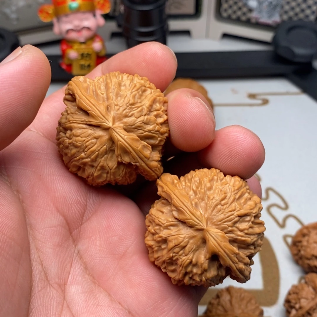 老***儿把件文玩核桃球白43尺