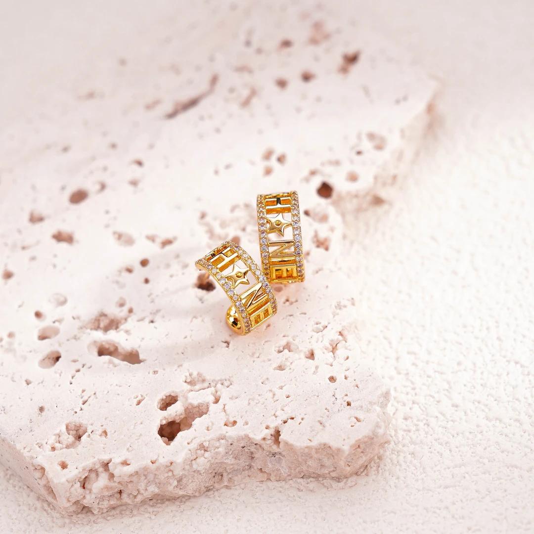 纯铜耳饰 99 风浅金甜美风耳环气质精致金色耳扣百搭