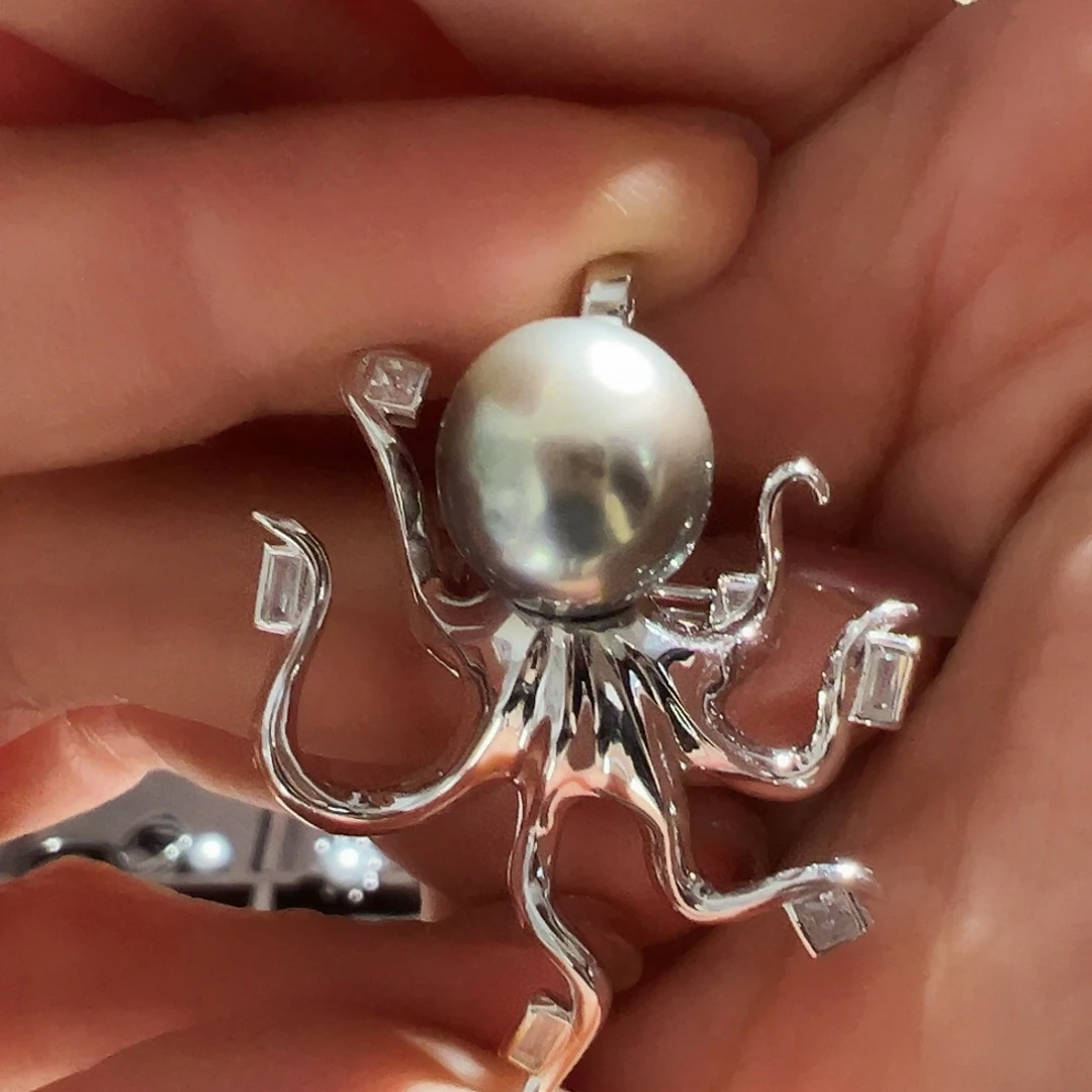 海水珍珠颈饰银S925镶嵌