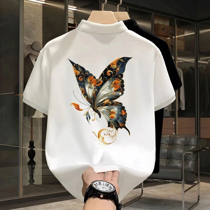 仓石一树潮牌轻奢时尚短袖t恤polo衫男士夏季宽松高级感休闲上衣