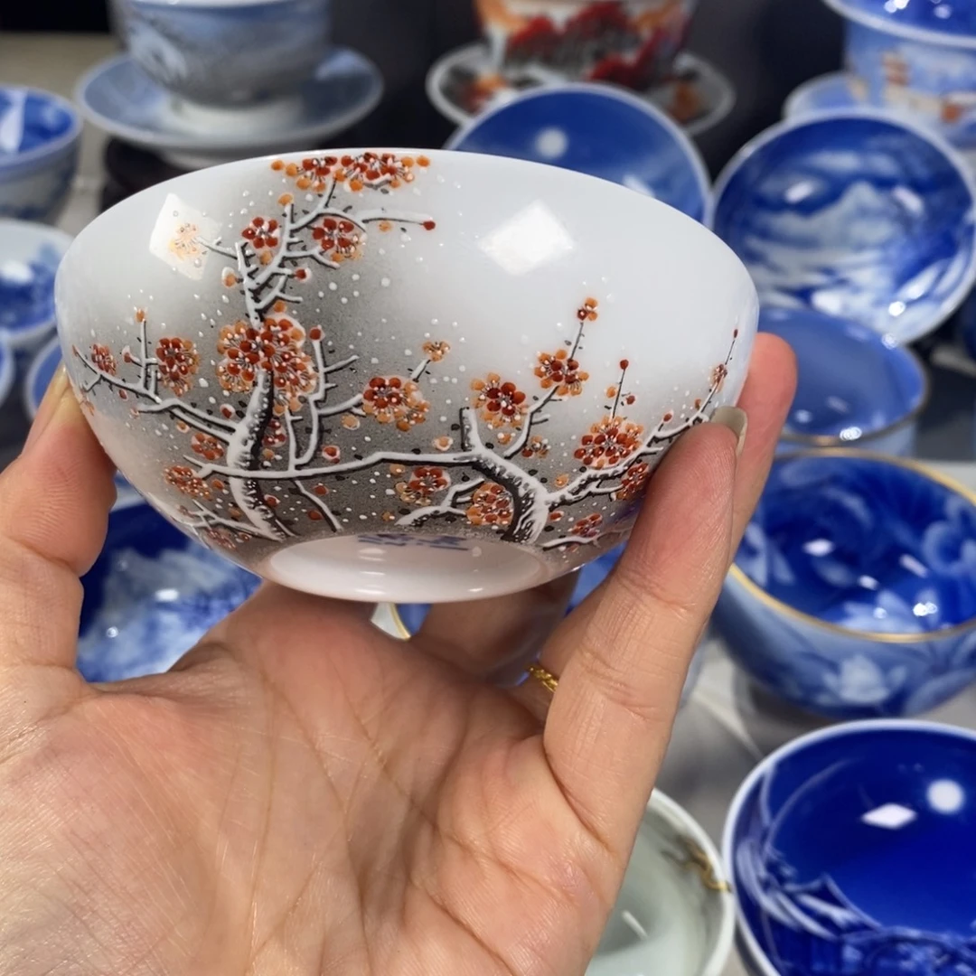 粉彩梅花主人杯杯