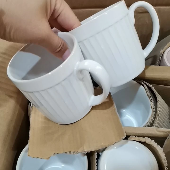 瓷片加厚瓷水杯一对  微瑕疵