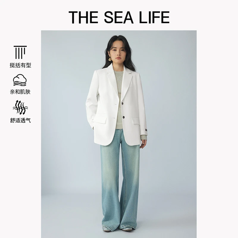 欧海一生 2025春季外套女款西装翻驳领廓形百搭thesealifeQB2157