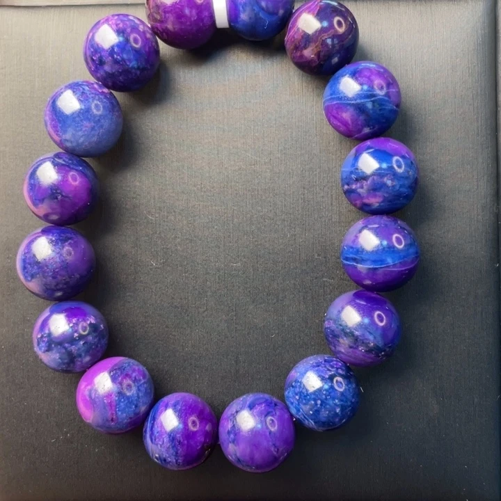 苏纪石（舒俱来）未镶嵌手串蓝紫幻彩大珠福利