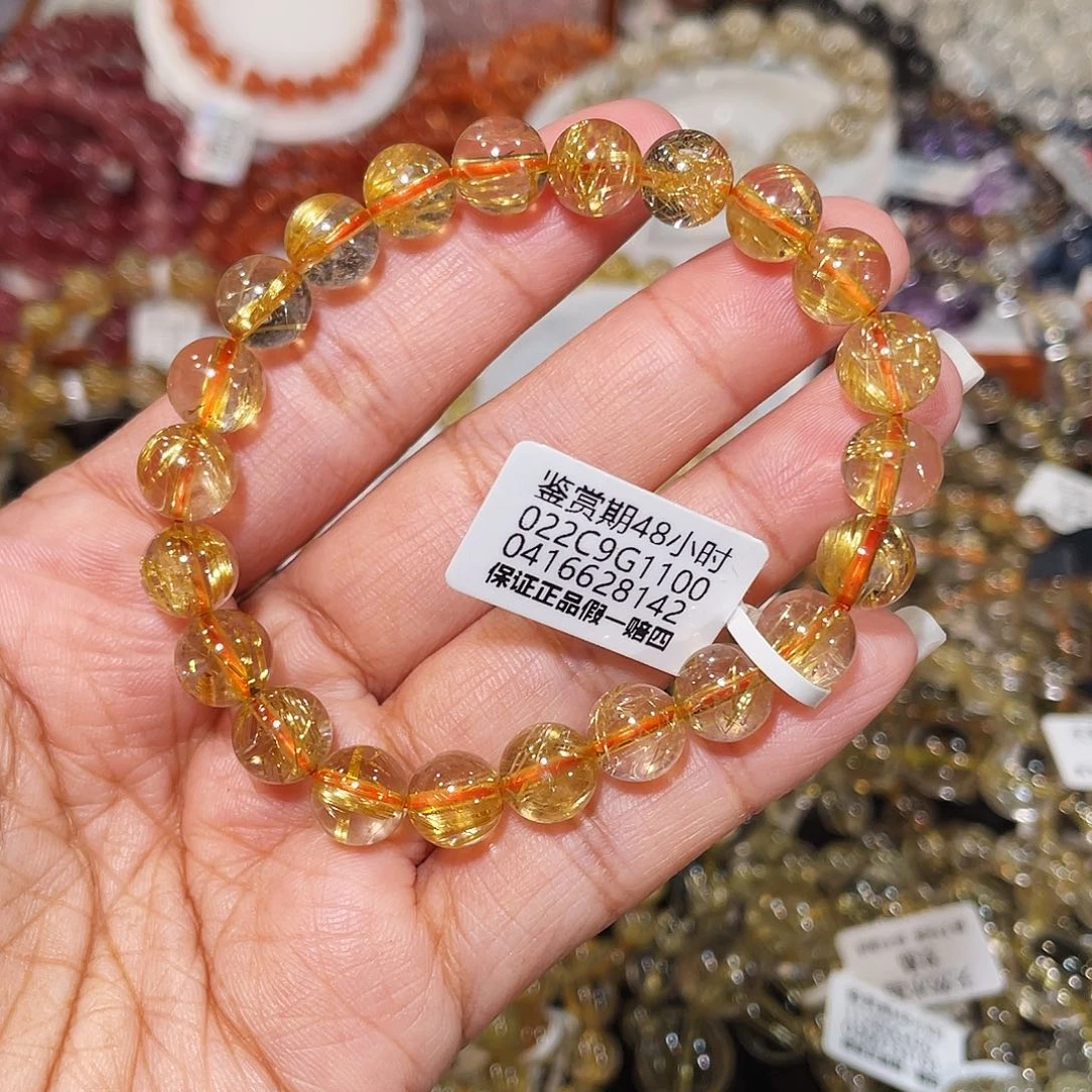 手串发晶未镶嵌钛金8m