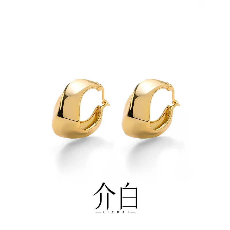 铜合金耳饰 原创设计女甜美日韩几何形耳环欧美小众重工百搭圈圈