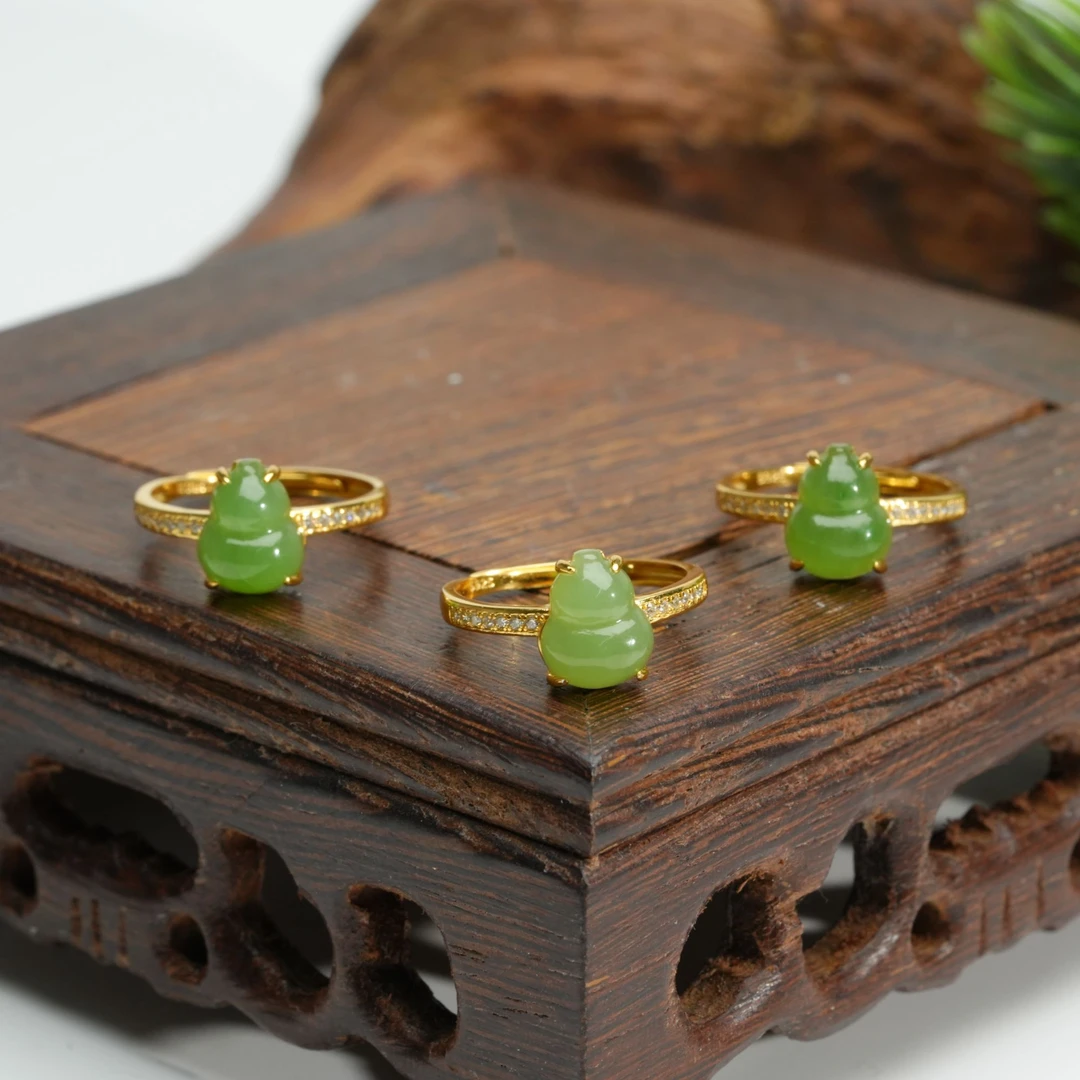 【小北珠宝】S925银和田玉戒指约9*7mm【多样性发一件】6-BH08X752