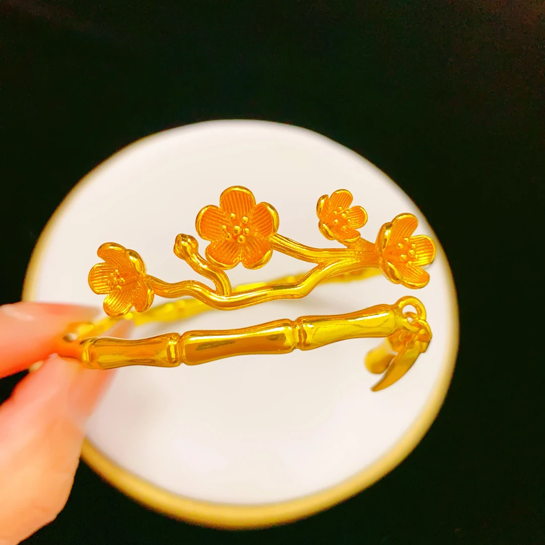 手镯 竹节开花节节高开口手镯