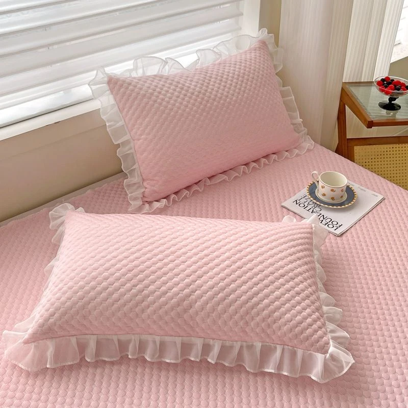 夏季冰丝豆豆枕套一对装家用枕头套单只48cmx74cm整头枕芯内胆套