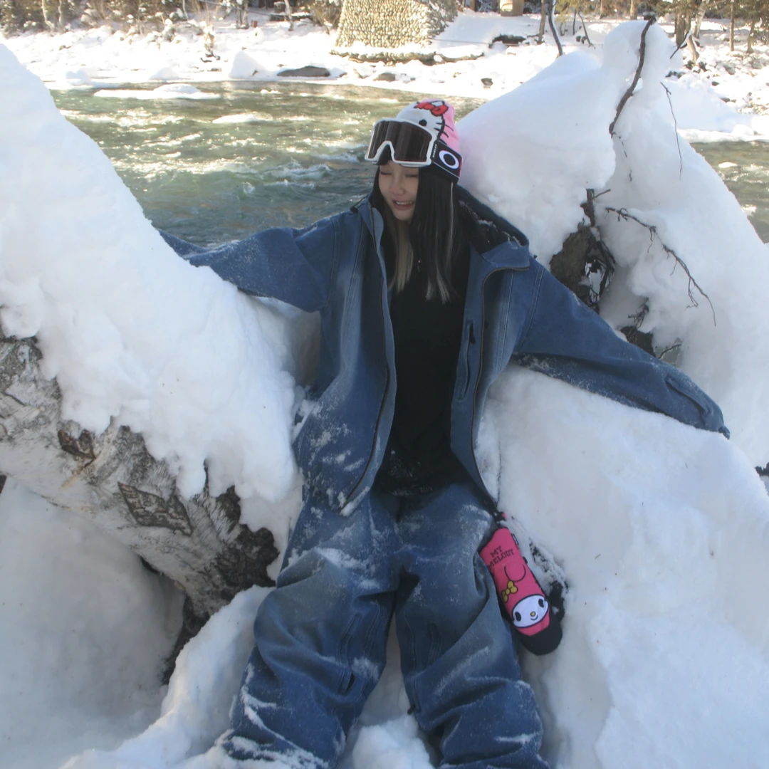 Lab Skitty Cloud Denim 美式街头蓝色牛仔滑雪套装公园平花双板