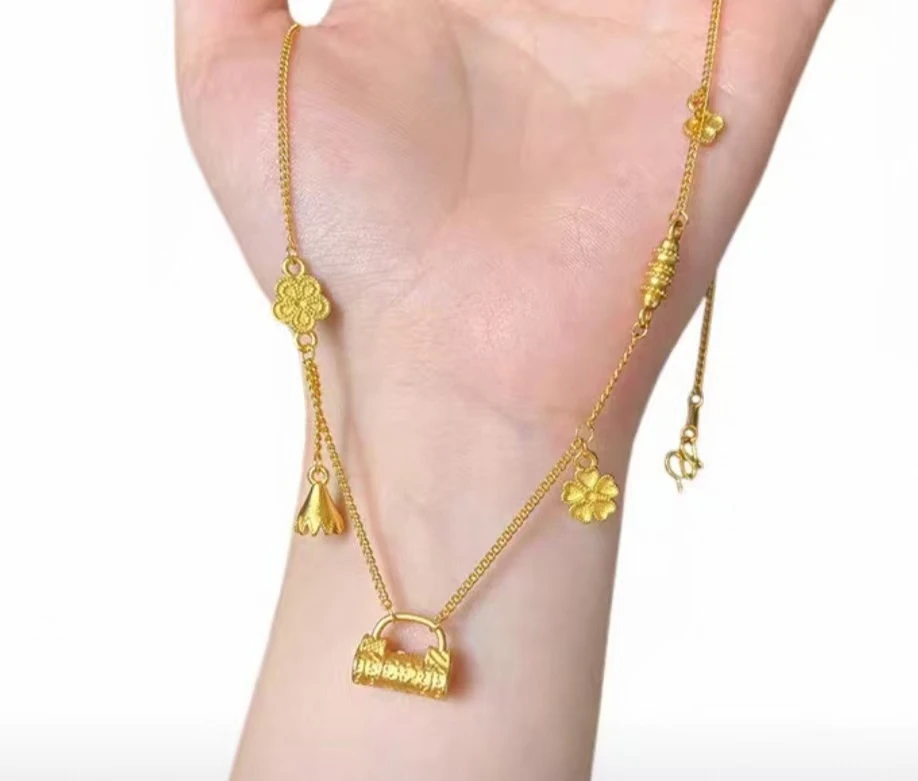 铜合金项链 002繁花流苏锁包裹链气质轻奢时尚百搭