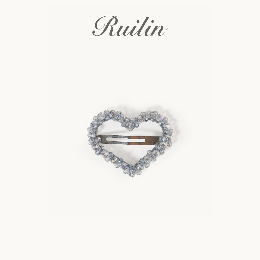 RUILIN【心语心钻】发夹气质精致满钻镶钻