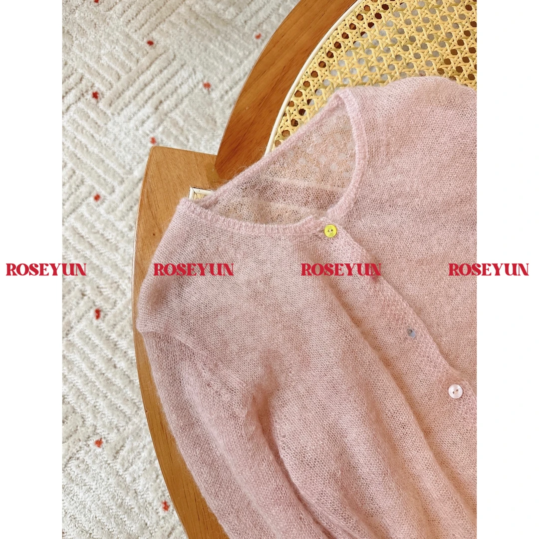 【Rose Yun】韩软欧尼 多巴胺彩色扣马海毛针织开衫 253015