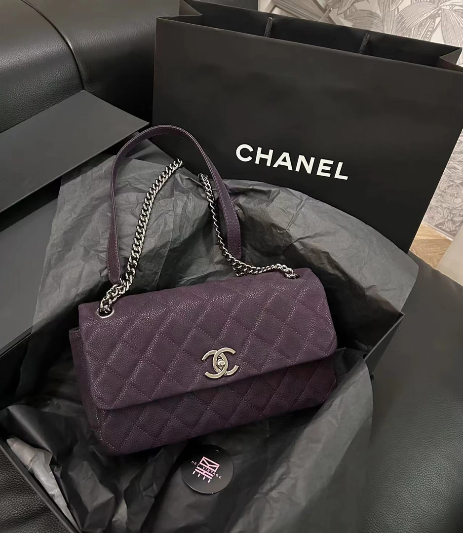 95新 Chanel/香奈儿 紫色鱼子酱cf 30cm 11919454