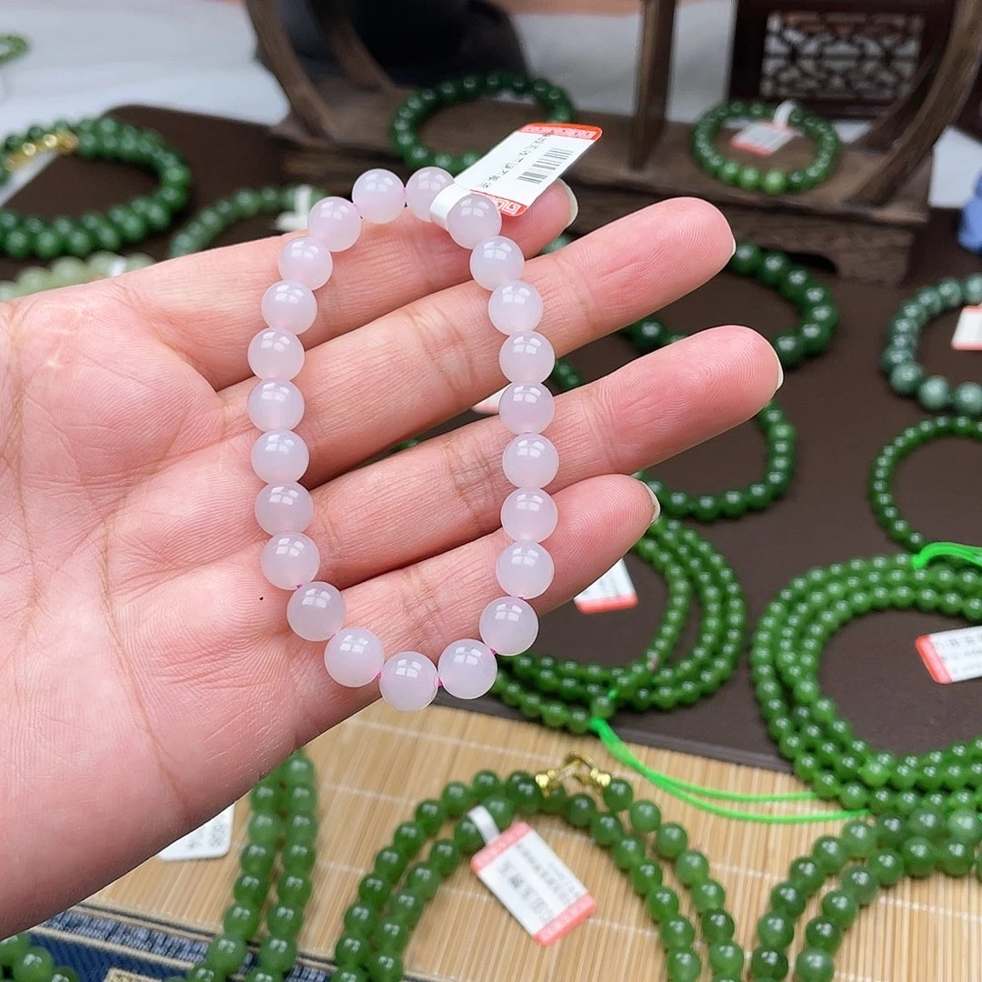 和田玉未镶嵌手链冰藕粉卡8原价299漏价99