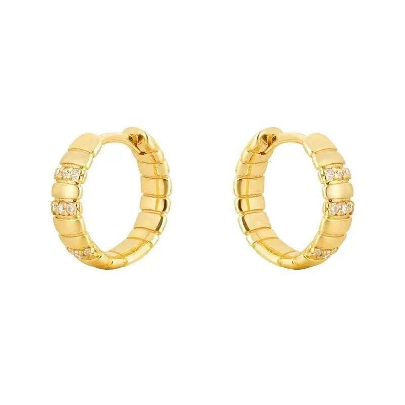 合金耳饰  EH007波光粼粼金色耳钉