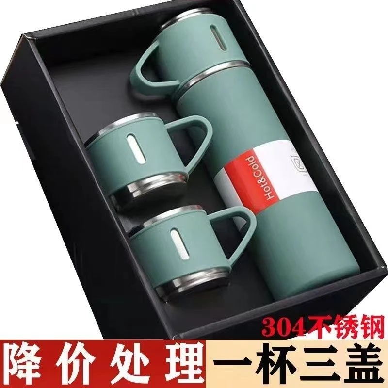 304不锈钢新款办公室保温保温杯一杯茶盖水杯商务礼盒套装便携三