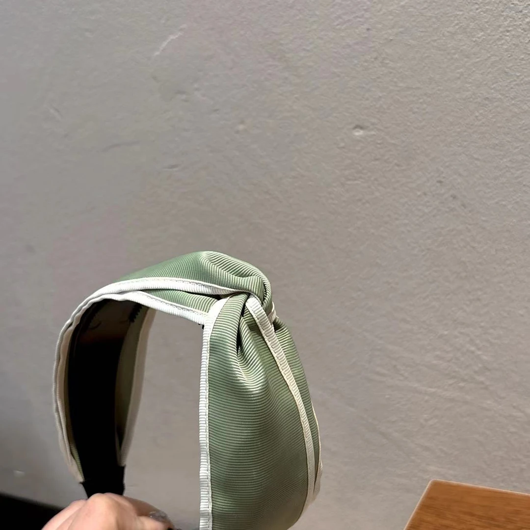韩系布艺白边交叉打结发箍F72