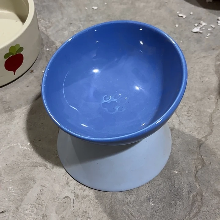 瓷片陶瓷蓝色大号高脚