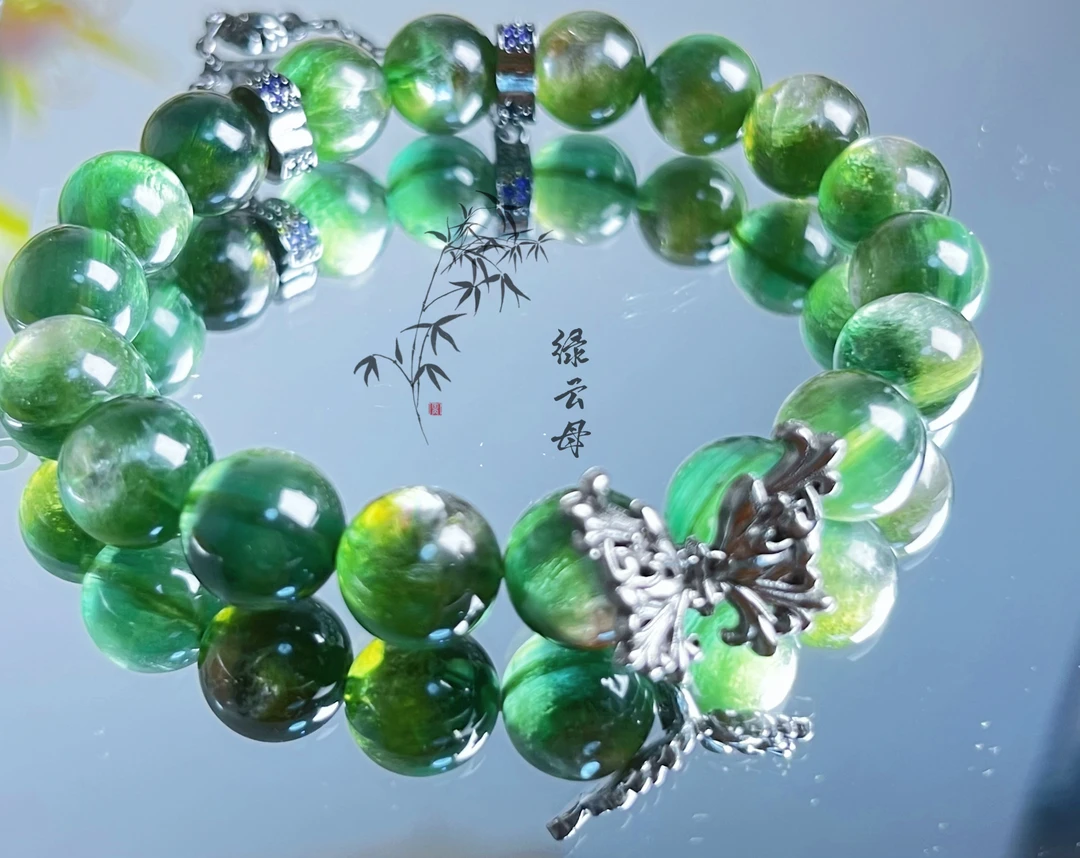 绿鲤云母DIY手串