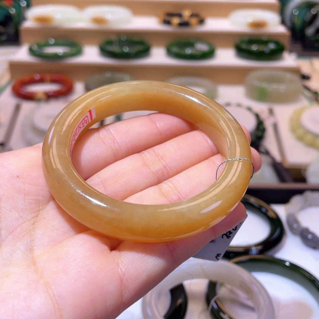 和田玉未镶嵌颈饰高品糖玉手镯53/54