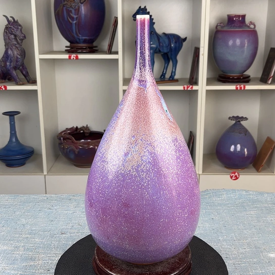 瓷片水滴瓶炭烧手拉坯大师作品