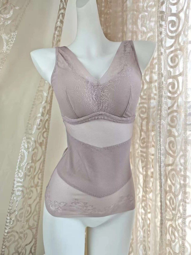 2025韩版夏季超薄无痕塑身背心无钢圈侧收聚拢透气舒适上托内衣