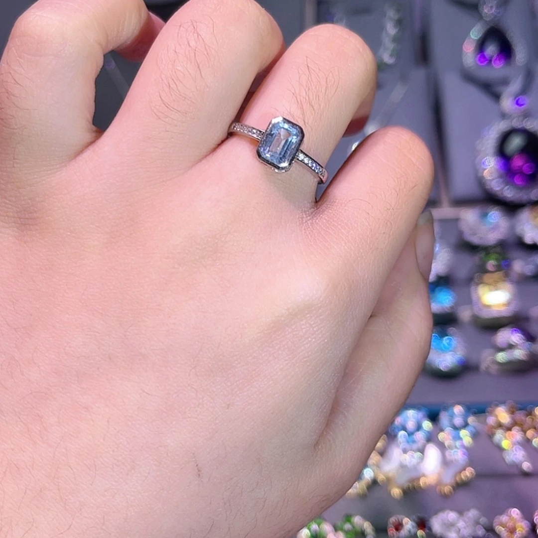 【闪购商品】托帕石戒指银S925镶嵌戒指