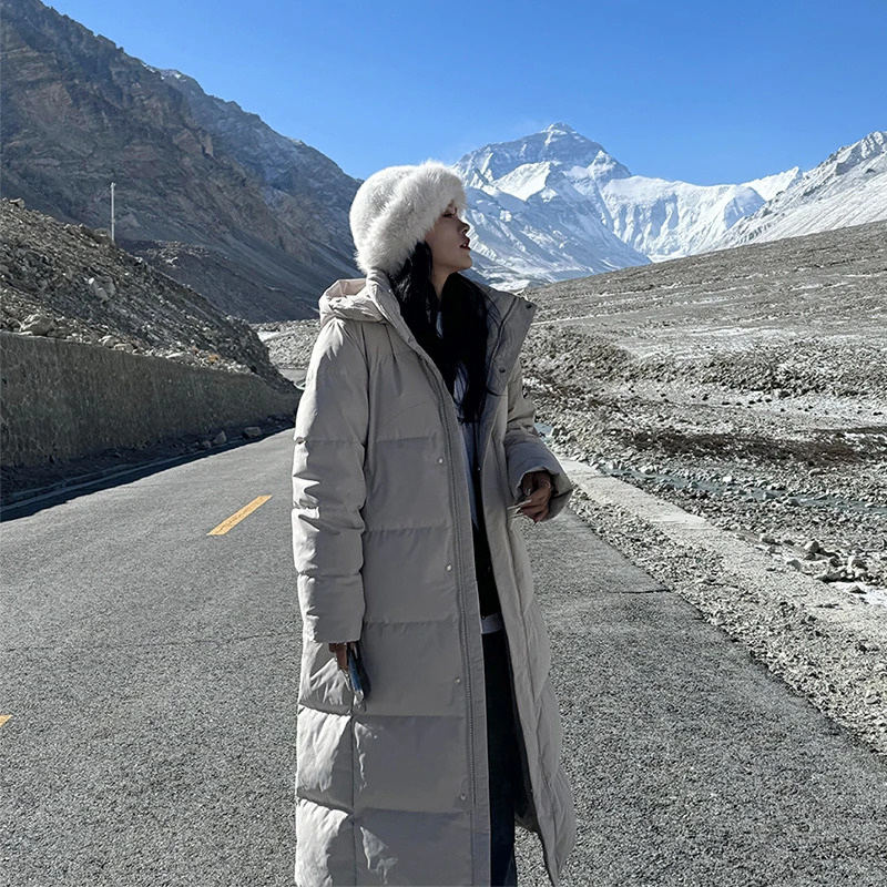 【帽子可拆】中戏棉衣女加长款保暖冬季棉袄加厚韩版宽松棉服外套