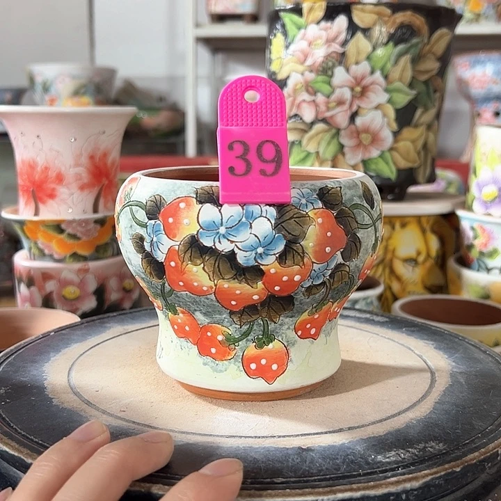 景德镇手绘花盆满38包邮