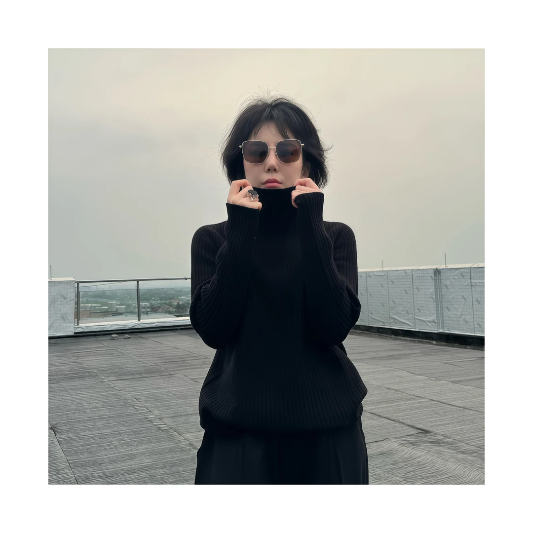 法式羊毛高领毛衣美丽诺女加厚软糯针织衫9026