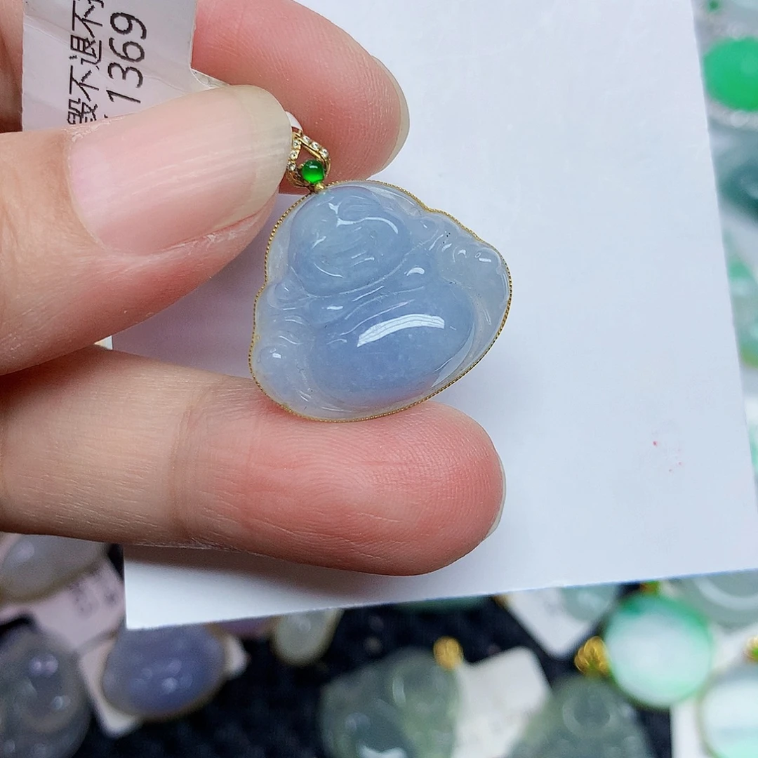 翡翠18K金镶嵌颈饰345678