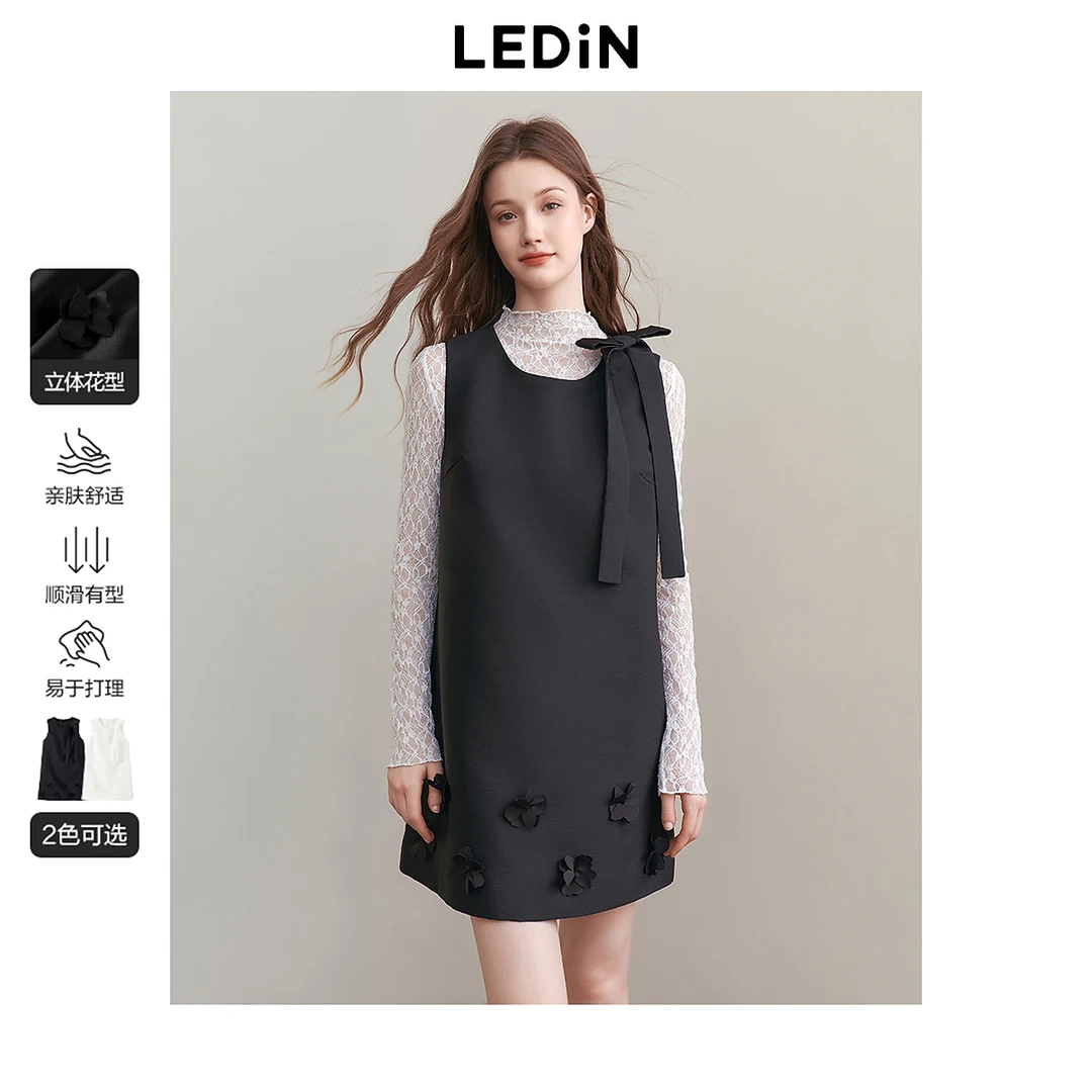 【欧若风】乐町千金风连衣裙25年春季新款设计可拆蝴蝶结飘带背心裙