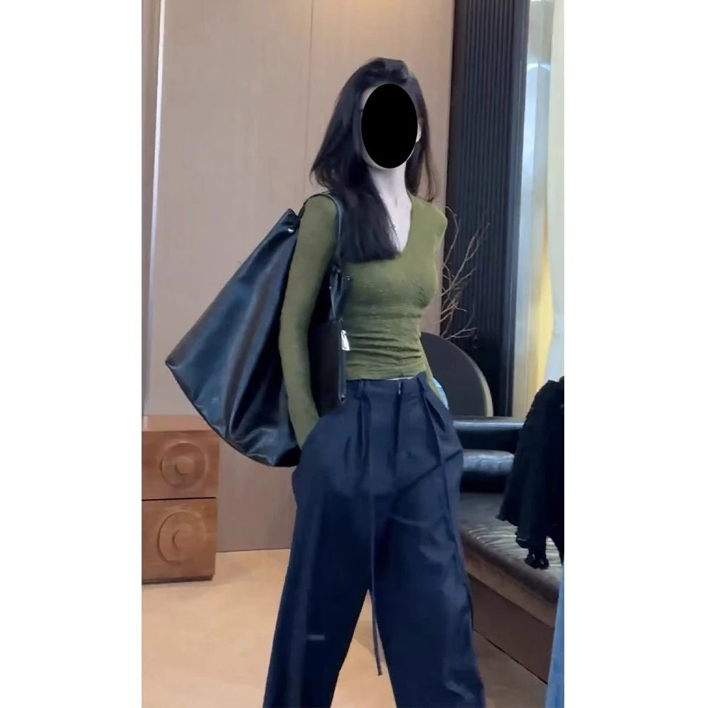 法式时尚气质又a又飒套装长袖气质针织上衣休闲裤通勤两件套春秋