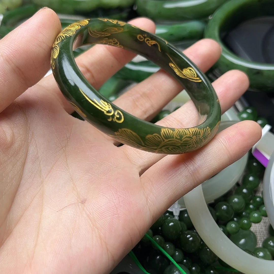 和田玉（碧玉）手镯未镶嵌57