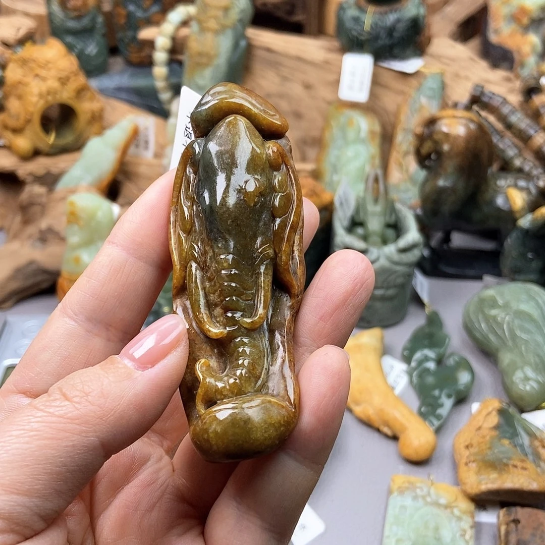 岫岩河磨玉（透闪石质玉）手把未镶嵌玉*