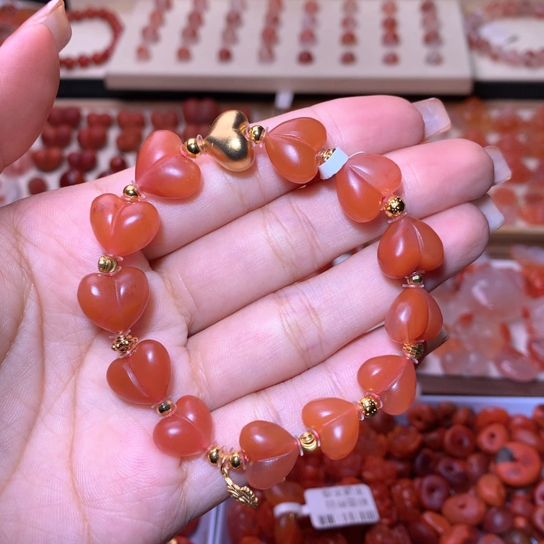 南红玛瑙未镶嵌珠宝半成品屁桃手串