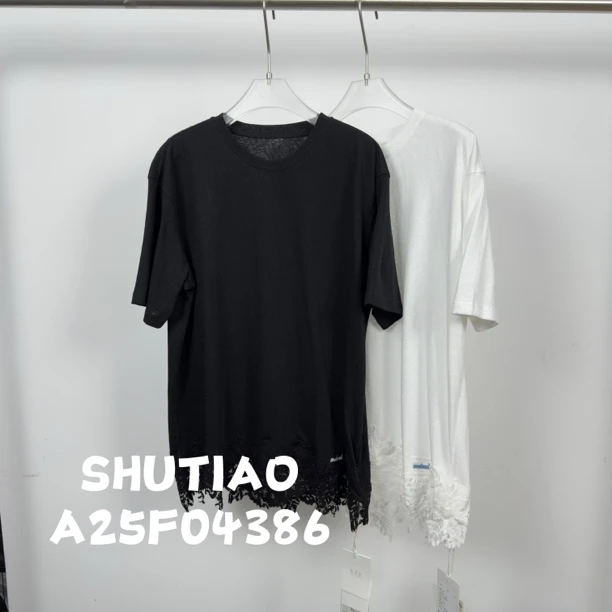 【SHUTIAO】2025夏季：新款小众设计款T恤A25F04386
