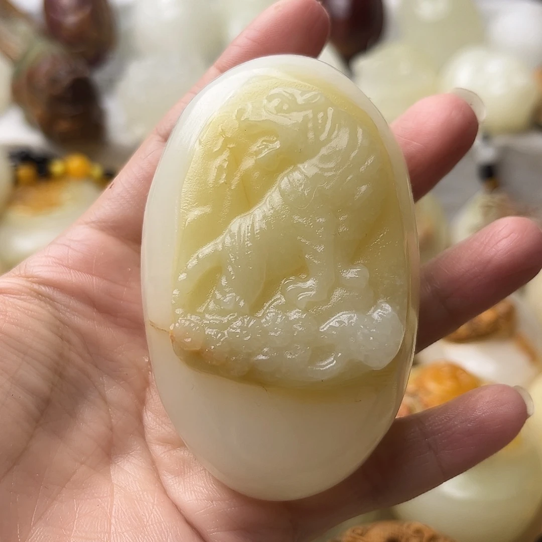 石材方解石手把摆件不退换虎