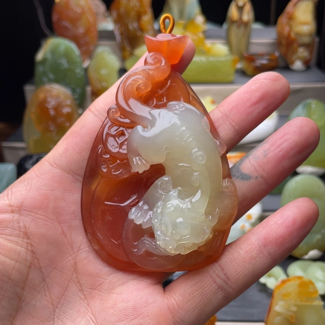 岫玉手把件未镶嵌天**云貔貅