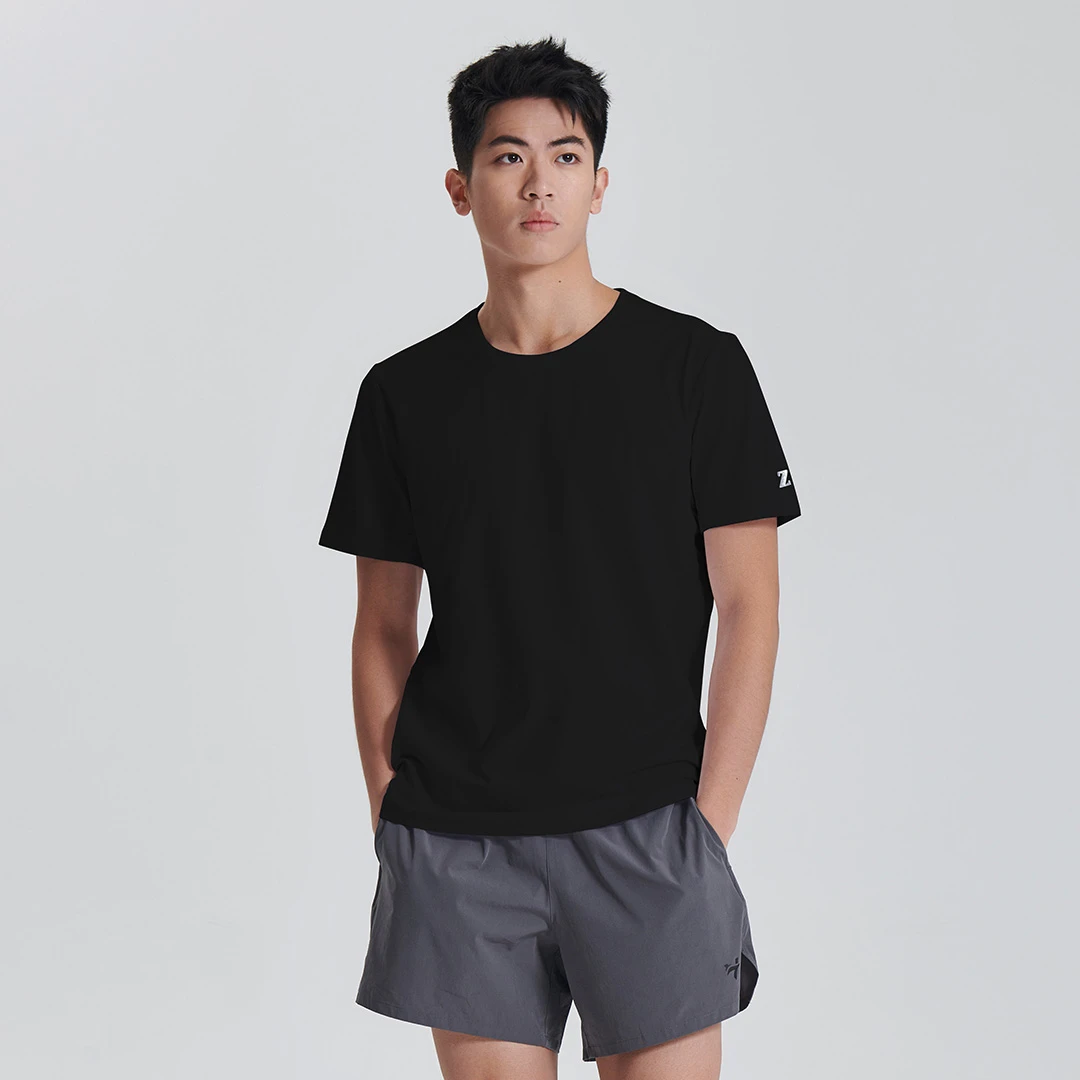制者男士短袖T恤Sofeel高弹丝T恤夏季室外5A抗菌透气速干纯色圆领