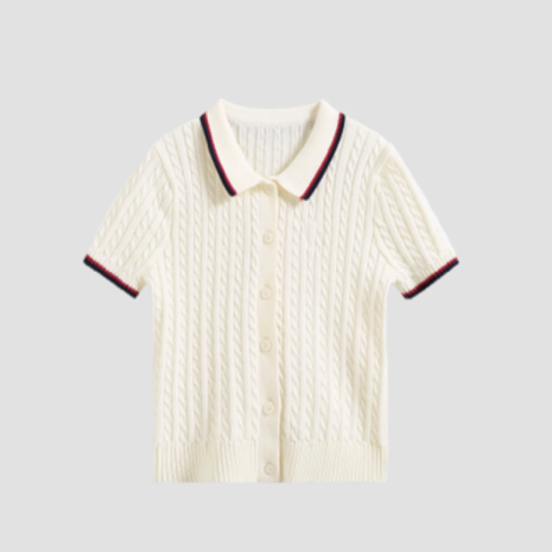 2025女童Polo衫上衣针织学院风单件