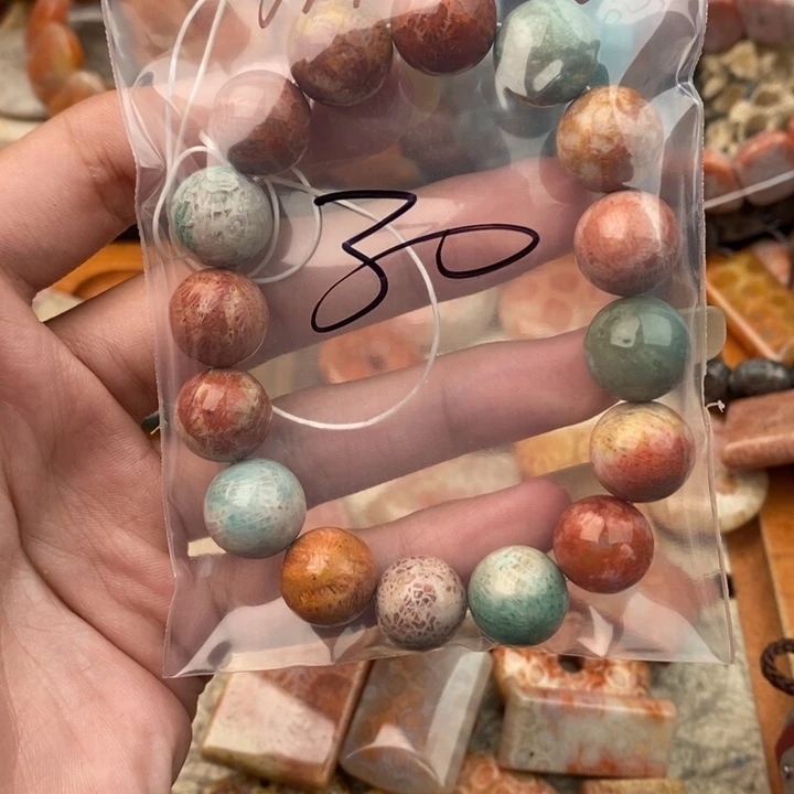用***0硅化珊瑚（珊瑚玉）未镶嵌颈饰