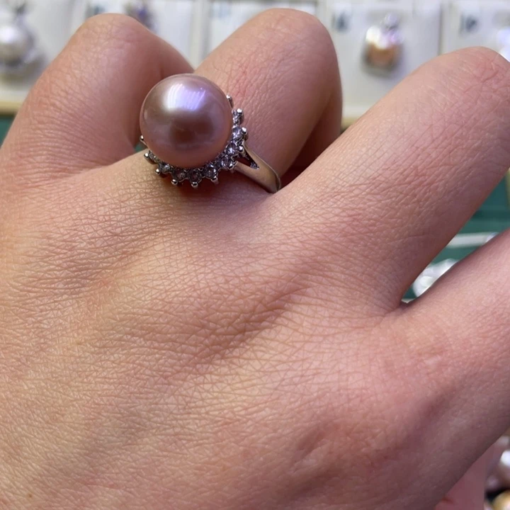 淡水珍珠戒指合金